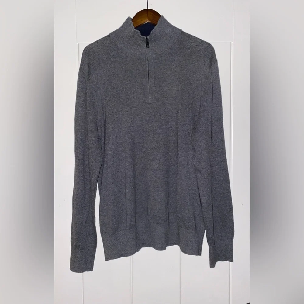 Banana Republic Luxe Mock Neck 1/2 Zip Men‎ XL Sweater Dadcore Casual Workwear